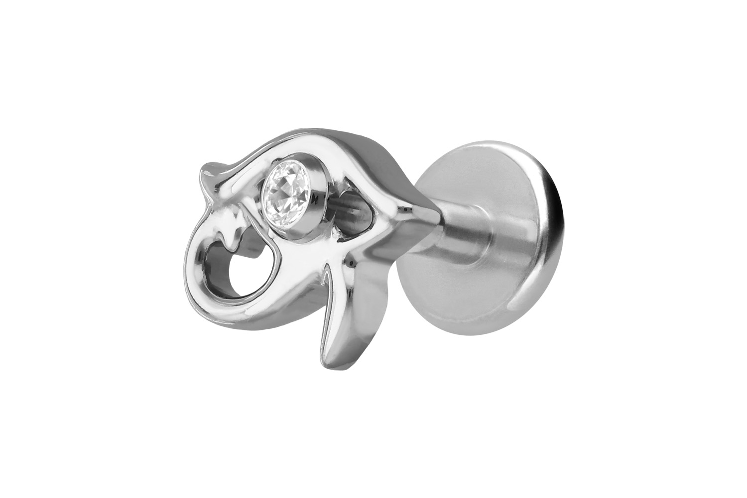 Titan Labret Piercing mit Innengewinde AUGE DES HORUS